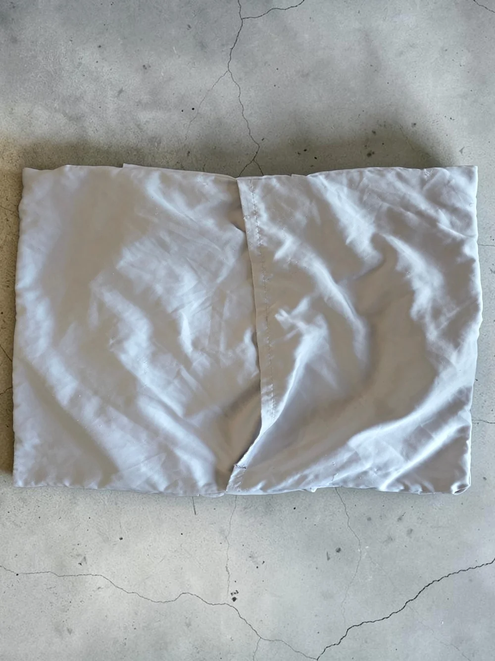 Tufted Satin Pillow Sham - Light Silver